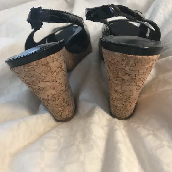 Michelle D Patent leather sling back wedge - Picture 2 of 8